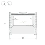 Профиль-держатель WPH-FLOOR22-2000 ANOD (Металл) 023291 Arlight WPH