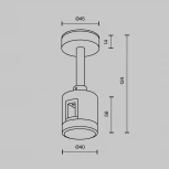 Крепление потолочное Short 78мм с прямым коннектором питания Flarity черный Maytoni Accessories for tracks Flarity TRA156C-IPC1-B