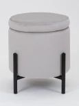 Пуф MyFar Фрэнк с ящиком светло-серый велюр MF1023-1