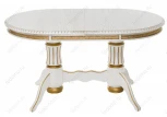 Деревянный стол Woodville Женева молочный с золотой патиной 406085