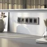 Розетка с заземлением и шторками (графит матовый) Werkel W1171164 (a063104)