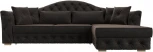 Диван угловой Артис правый угол (Коричневый/Велюр) Лига Диванов арт.121582