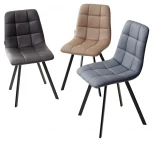 Стул CHILLI SQUARE HK017-09 серо-черничный, PU/ черный каркас