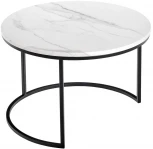 Набор кофейных столиков Tango белый мрамор с чёрными ножками, 2шт Bradex Home RF 0207