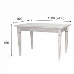 Стол обеденный Васко В 87Н белый/серебро 150/200*90 от фабрики Mebelik