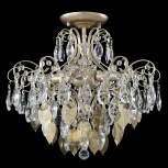 Потолочная люстра на штанге Crystal Lux ESMIRALDA PL4 GOLD (220V, подвески, листья)