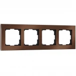 Рамка на 4 поста (коричневый алюминий) W0041714 (a050951)