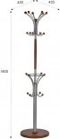 Вешалка напольная Д 2 металлик/ средне-коричневый от фабрики Mebelik