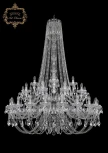 Подвесная большая люстра Art Classic 11.21 11.21.20+10+5.460.2d.h-170.Cr.Sp (220V, хрусталь, на цепи, подсвечник, свеча)