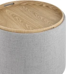 Пуф-столик с ящиком Хюгге L рогожка серый УТ000035341