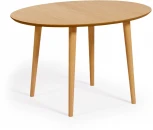 Раздвижной стол Oakland из МДФ с дубовым шпоном и ножками из массива каучука Ø120(200)x90 см La Forma (ex Julia Grup) арт.114617