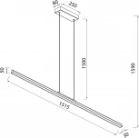 Подвесной линейный светодиодный светильник Mantra Lineal 8959 (220V, на тросе)