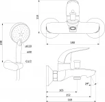 Смеситель Damixa Palace Bit 311300000 для ванны с душем