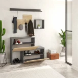 Обувница с вешалкой для одежды HOLDON HANGER (Дерево/Темно-серый) LEVE