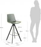 Барный стул La Forma (ex Julia Grup) Zeva (Черный,Зеленый/ Металл,Пена,Сталь)