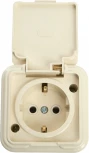Розетка с заземлением и защитной крышкой (слоновая кость) Stekker Брест 49058
