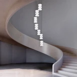 Подвесной светильник каскадный ST Luce Talisman SL6121.403.07 Черный/Белый LED 7*8W 3000K (220V, на проводе)