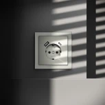 Розетка с заземлением, шторками и USB Type A+С (сталь) Voltum S70 VLS040505