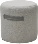 Пуф для гостиной HARTA NINI-01 Белый, teddy / TKS-07 серый, экокожа M-City 629M04977