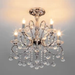Подвесная люстра Eurosvet Collana 10096/5 хром/прозрачный хрусталь Strotskis