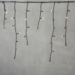 Гирлянда Бахрома 3,1 x 0,5 м тепло-белая 24В, 150 LED, провод черный ПВХ, IP54 Laitcom PIL150-11-1WW