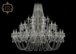 Подвесная большая люстра Art Classic 11.11 11.11.24+12+6.530.Gd.Sp (220V, хрусталь, на цепи, подсвечник, свеча)