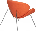 Кресло дизайнерское DOBRIN EMILY (оранжевая ткань AF, хромированная сталь) 72-LMO EMILY, цвет сиденья оранжевый (AF), основания сталь