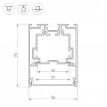 Профиль S2-LINE-5470-2500 SEAMLESS ANOD (Алюминий) 029440 Arlight