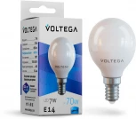 Лампочка светодиодная груша белая колба E14 7 Вт 680 lm 4000K нейтральное белое свечение Voltega Simple 7055