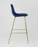 Стул барный Stool Group Валенсия велюр синий золотые ножки УТ000004433