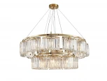 Подвесная люстра Newport 4350 4358+12/S gold (220V, хрусталь, на тросе, круглые)