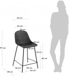 Барный стул La Forma (ex Julia Grup) Quinby (Серый/ Полипропилен,Металл,Пластик,Сталь)