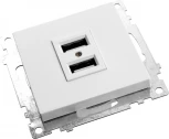 Розетка с USBх2 (белый) Stekker Катрин 39686