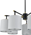 Потолочная люстра на штанге Escada Idea 10186/7PL 7x60Вт E27, металл/ткань, чёрный (220V)