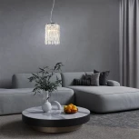 Подвесной светильник Escada Chamarel 2127/1S 1x60Вт E14, металл/хрусталь, хром (220V, на тросе, круглые)