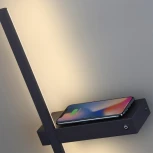 Настенный светильник с беспроводным ЗУ левый Lumion Blake 5695/9WL LEDIO черный LED 9W 680Лм 3000К 220V (выключатель)