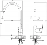 Смеситель Rush Crete CR3535-23 для кухонной мойки
