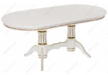Деревянный стол Woodville Герцог молочный с золотой патиной 406086