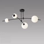 Потолочная люстра ярусная на штанге iLedex Epical 6827-4 BK+WH (220V, шарики)