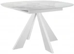 Стол DikLine SFK110 стекло белое мрамор глянец,подстолье белое,опоры белые (2 уп.)