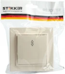 Переключатель одноклавишный (слоновая кость) Stekker Эрна 39618