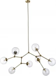 Потолочная люстра на штанге ST Luce Chieti SL1506.203.08 Золотистый/Прозрачный E14 8*40W (220V, шарики, молекулы)