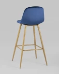Стул барный Stool Group Валенсия велюр синий ножки цвет дерево УТ000008858