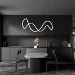 Подвесной светильник с гибким неоном Eurosvet Full light 90288/1 черный (регулировка яркости, LED, 220V, пульт управления, на тросе)