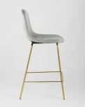 Стул полубарный Stool Group Валенсия велюр серый золотые ножки УТ000004428