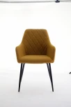 Стул NOVARA Barrel-48 Горчичный, ткань / черный каркас / Товарный знак DISAUR