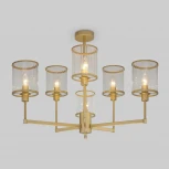 Потолочная люстра Wi-Fi на штанге Eurosvet Inari 60144/6 золото (220V, управление смартфоном, голосовое управление, умный дом - Minimir Home, Алиса, Маруся, Салют)