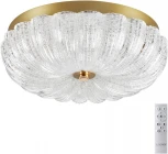 Потолочный светильник круглый Sonex Tesoro 7719/36L металл/стекло/прозрачный/золотой LED 36Вт 3000-6500K D300 IP20 пульт ДУ (220V, круглые)