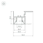 Профиль FOLED-CEIL-SIDE-2000 (Алюминий) 023864 Arlight