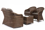 Лаунж-зона из искусственного ротанга, цвет коричневый 4SIS Равенна RS2C2T-4-SET brown